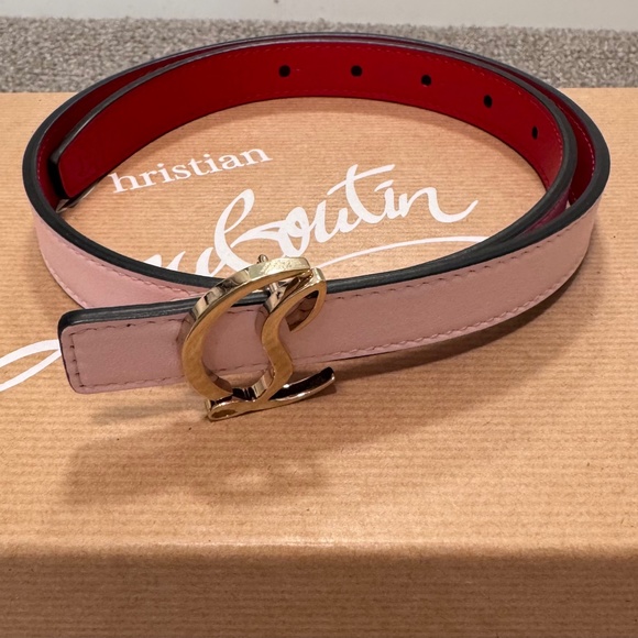 Christian Louboutin CL Logo Leather Belt - Picture 1 of 3